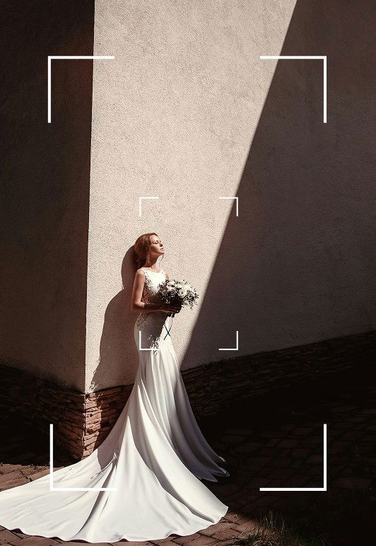 Bride in dramatic lighting